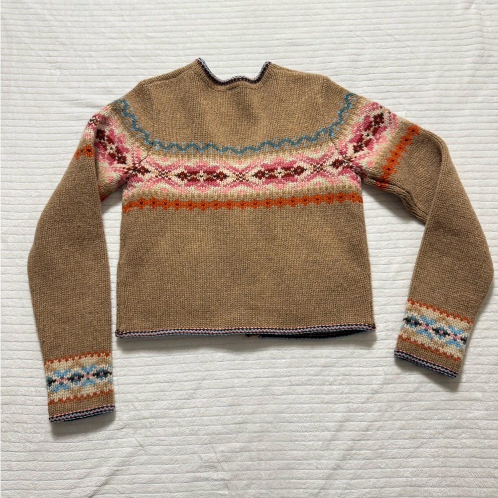 GAP Tan and Pink Patterned Cardigan Sweater - Picture 8 of 8